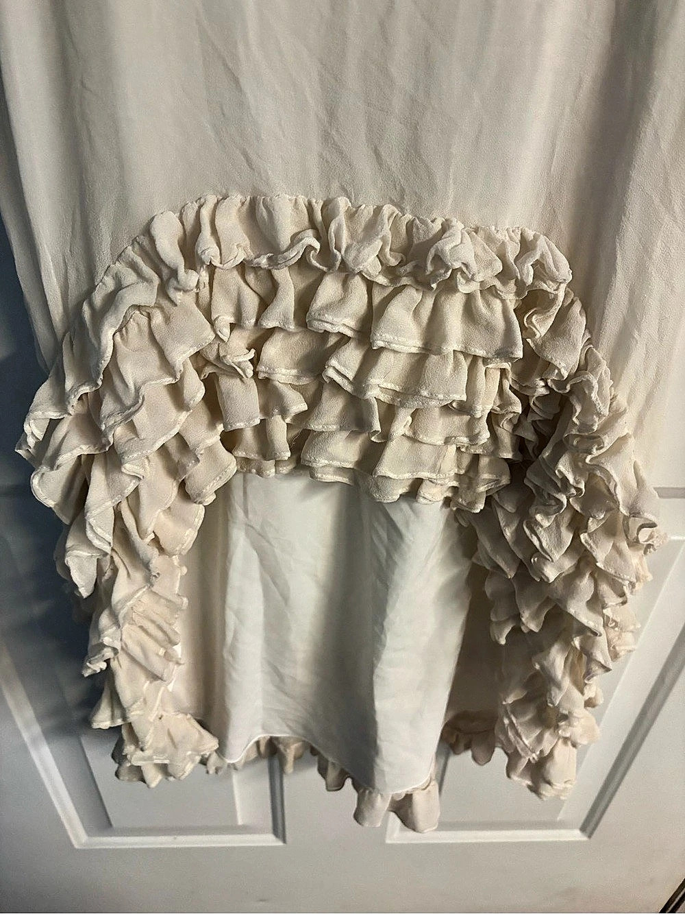 NWOT Thomas Wylde 100% Silk Tiered Ruffle Tank Dress Medium Cream Ivory - Picture 4 of 7